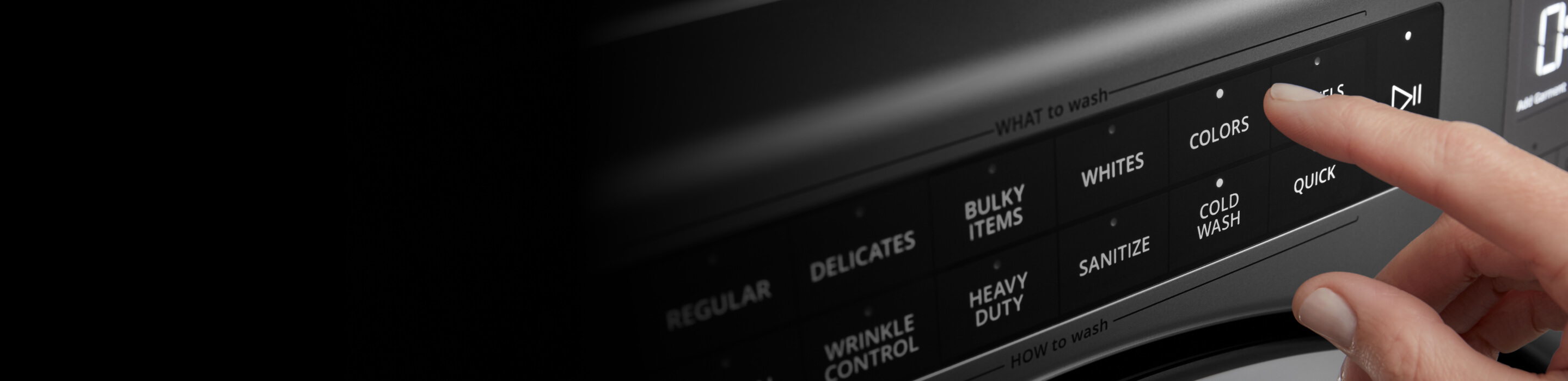 A washing machine control panel