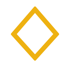 An outline of a diamond