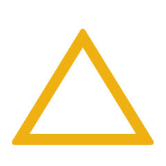 An outline of a triangle