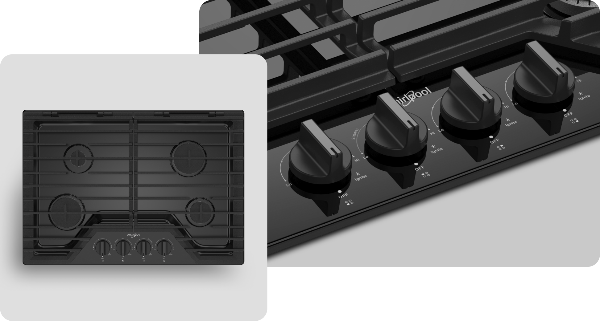 A Whirlpool® Cooktop with a Black Finish