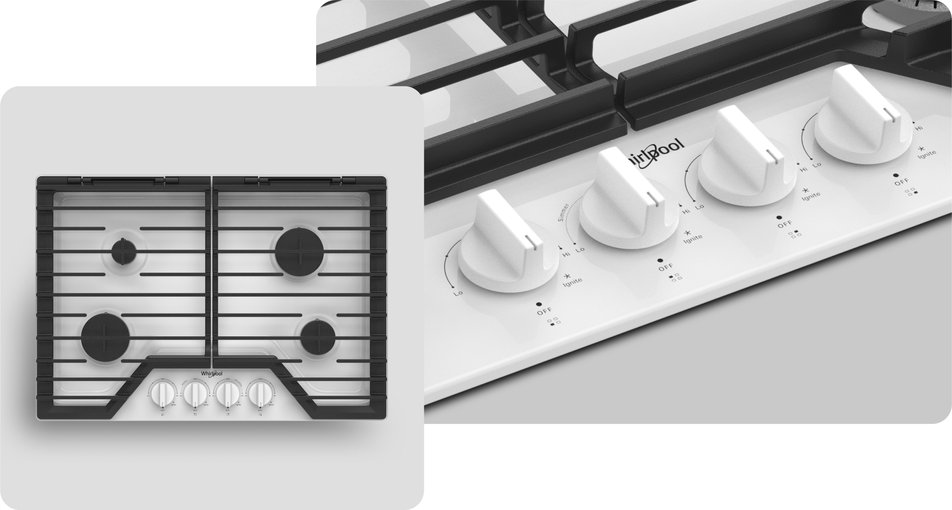 A Whirlpool® Cooktop with a White Finish