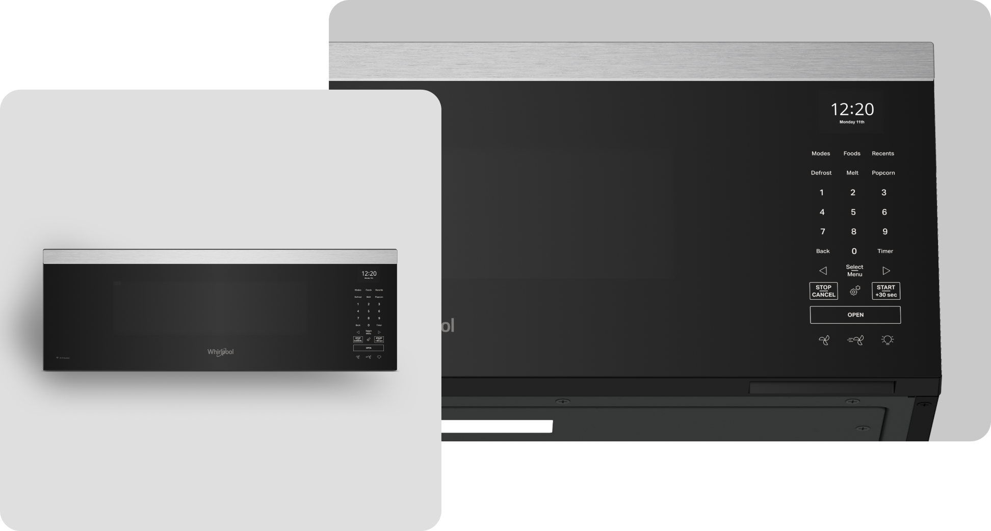 A Whirlpool® Microwave with a Fingerprint-Resistant Stainless Finish