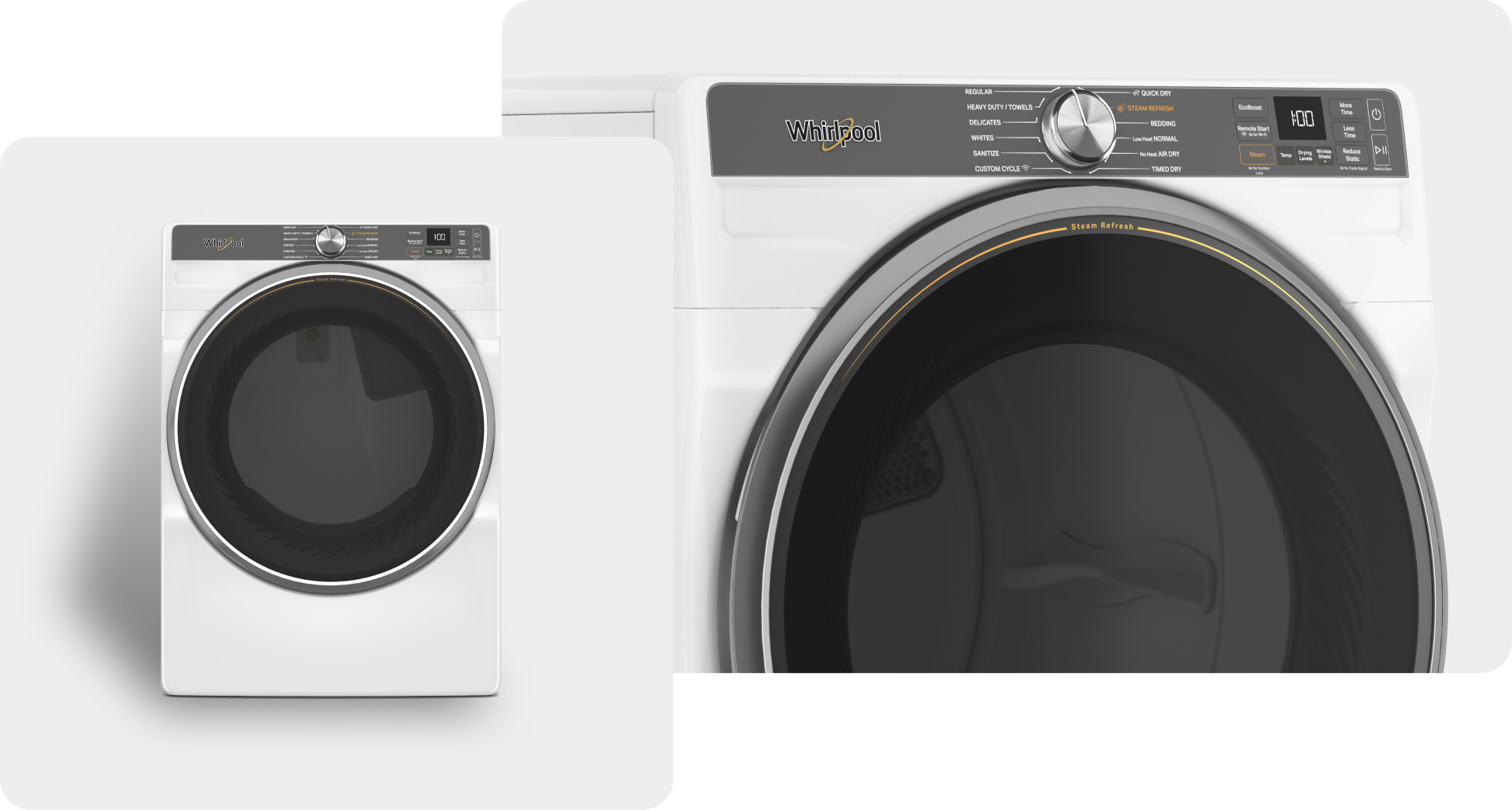 A Whirlpool® Dryer with a White Finish