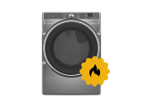 A Whirlpool® Dryer with a gas icon