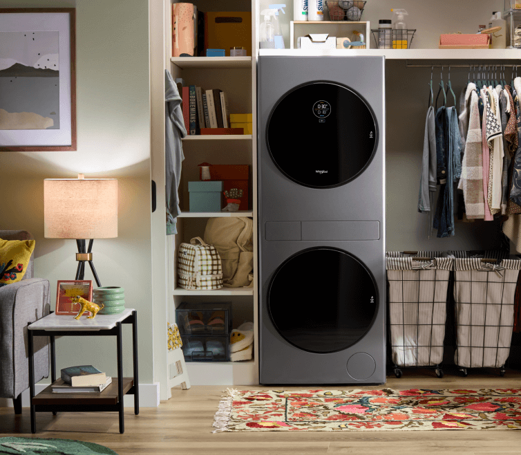 A Whirlpool® Stacked Laundry Center