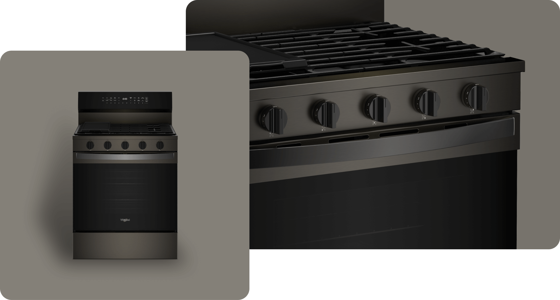 A Whirlpool® Range with a Fingerprint-Resistant Black Stainless Finish