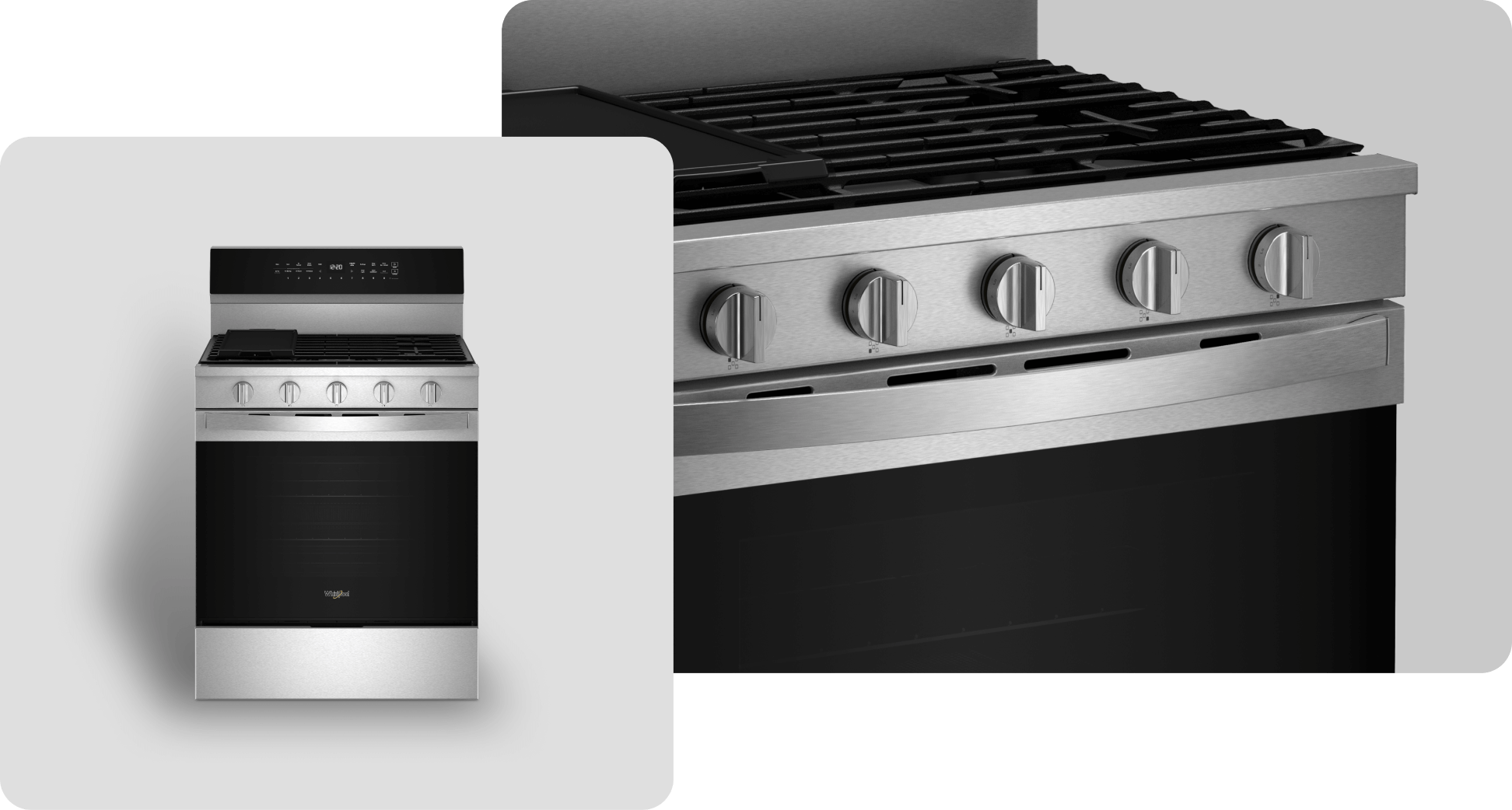 A Whirlpool® Range with a Fingerprint-Resistant Stainless Finish