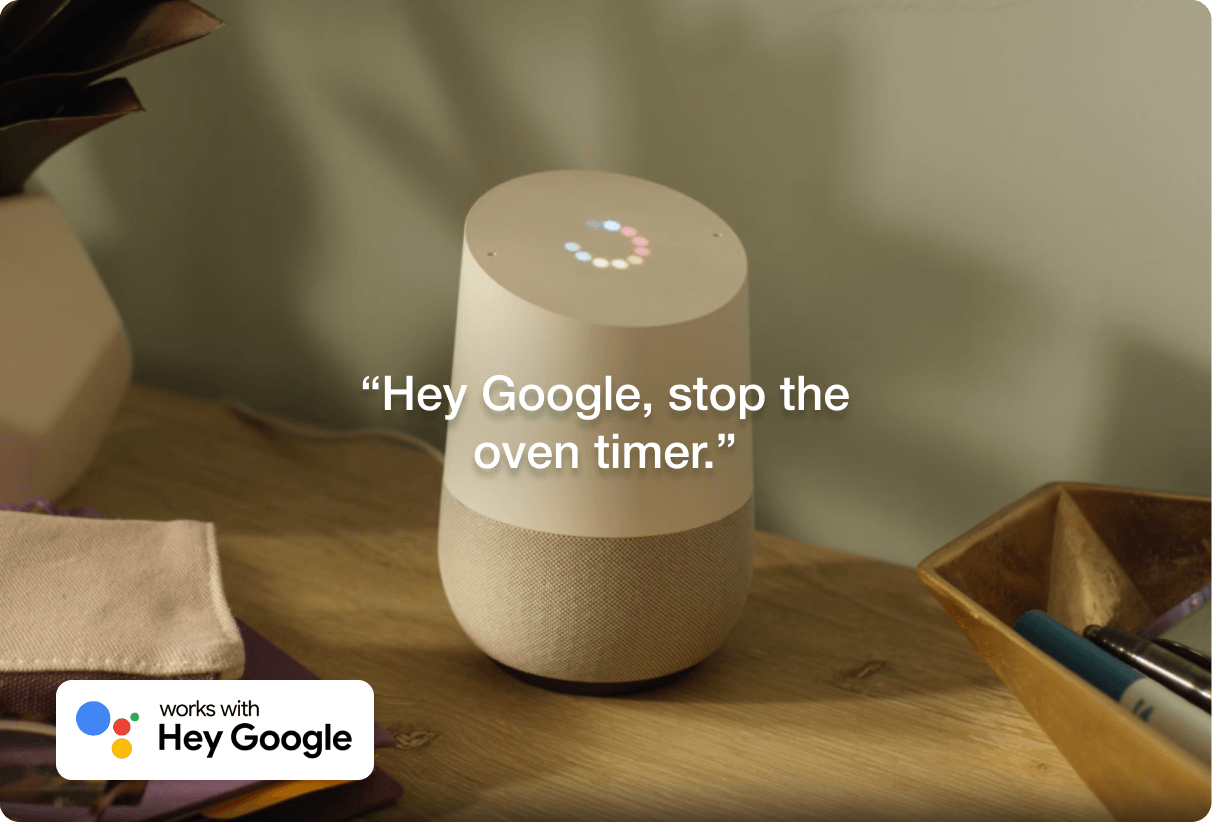 A Google Home stopping a timer.