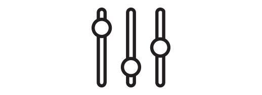 A graphic depiction of sliding control toggles.