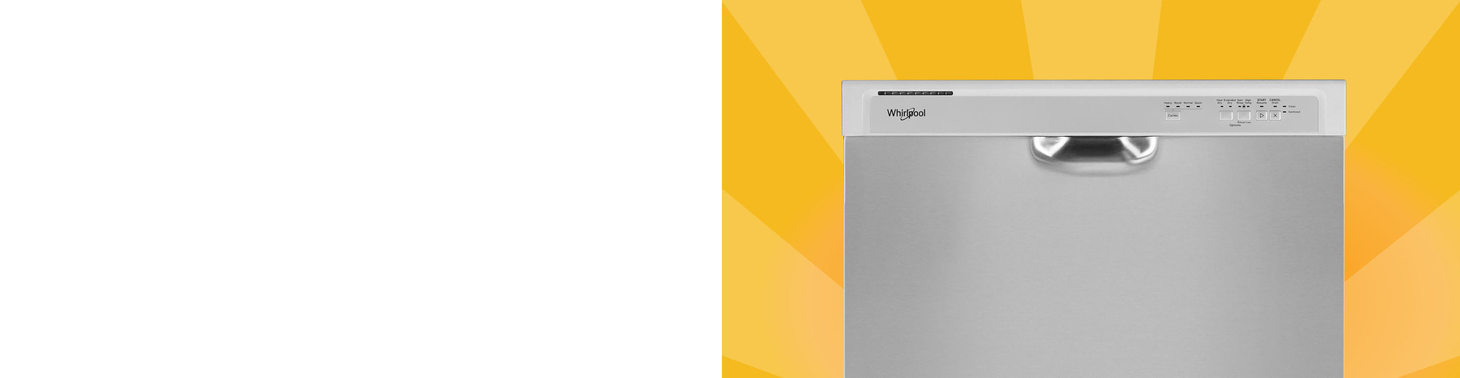 A Whirlpool® Dishwasher on gold background