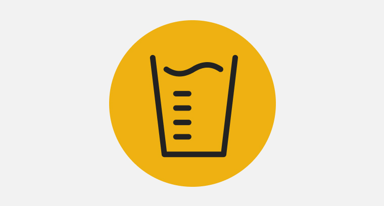 Icon of glass of water with measuring marks