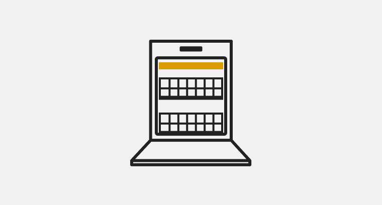 A drawing of an open Whirlpool® Dishwasher showing where the 3rd Rack is on the inside