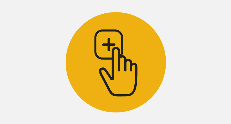 A drawing of a finger selection an option on a Whirlpool® Dishwasher's control panel