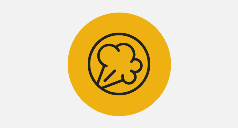 Icon with a puff of steam