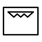 An icon of a box with a zigzag line at the top of it