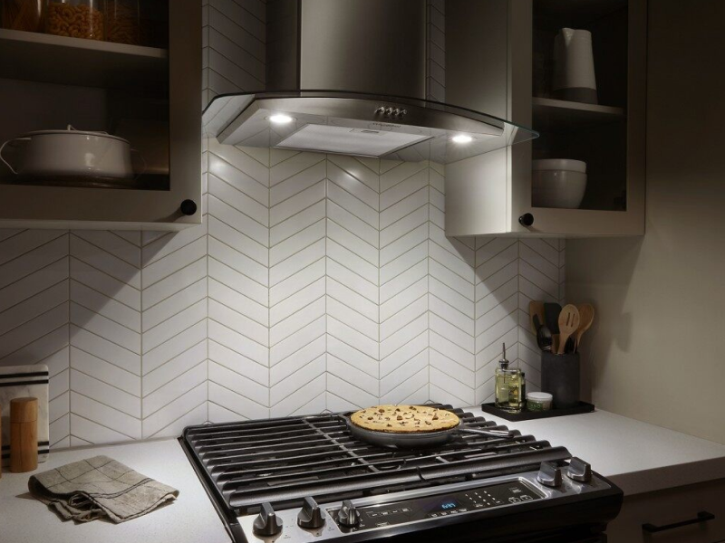 Whirlpool® Range Hood over a Gas Range