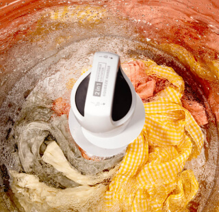 Laundry inside a top load washing machine