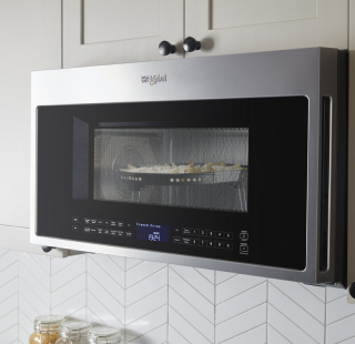Over-the-range microwave in a modern kitchen