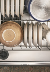 Dishes inside a dishwasher