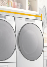 Front load washer and dryer dimensions graphic