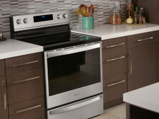 Electric kitchen range in a modern kitchen
