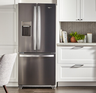 French door refrigerator in a modern kitchen