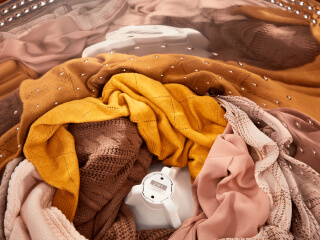 Laundry inside a washing machine