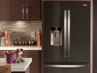 French door refrigerator in a modern kitchen