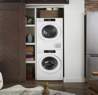 A stackable washer and dryer