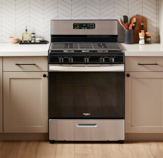Gas range in a modern kitchen
