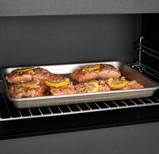Salmon and lemon in an oven