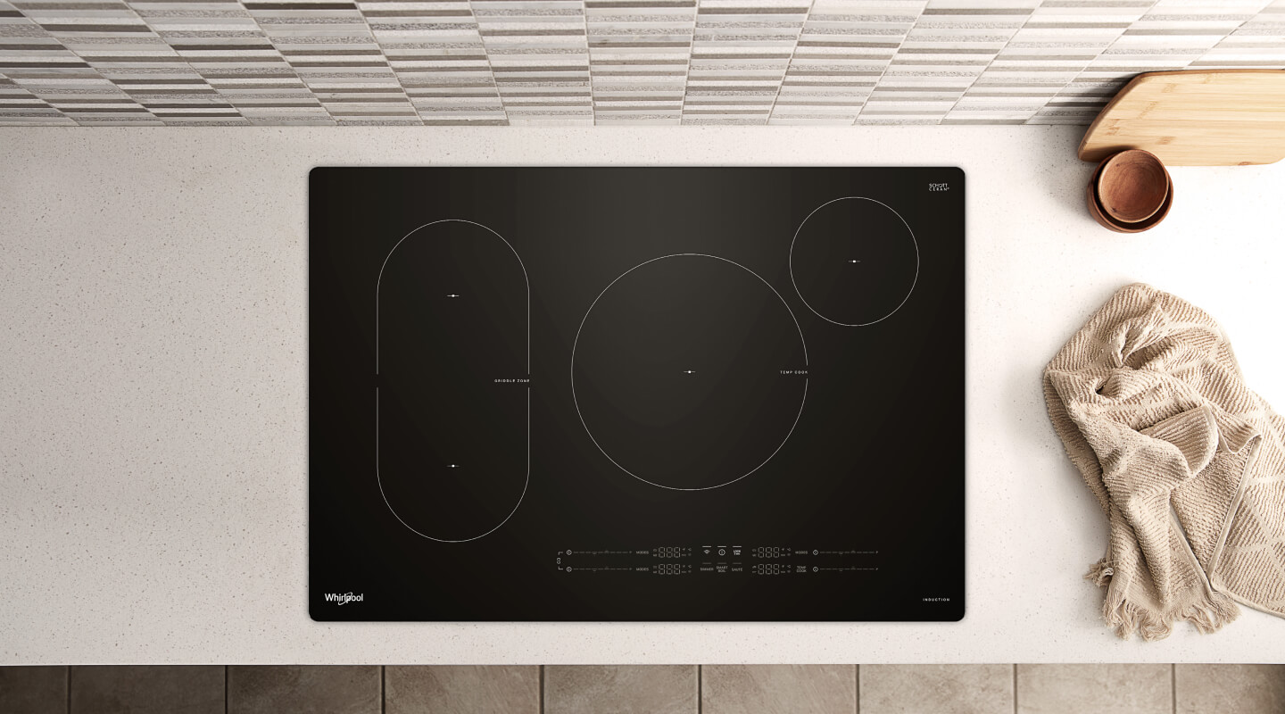 An overhead shot of a Whirlpool® Induction Cooktop