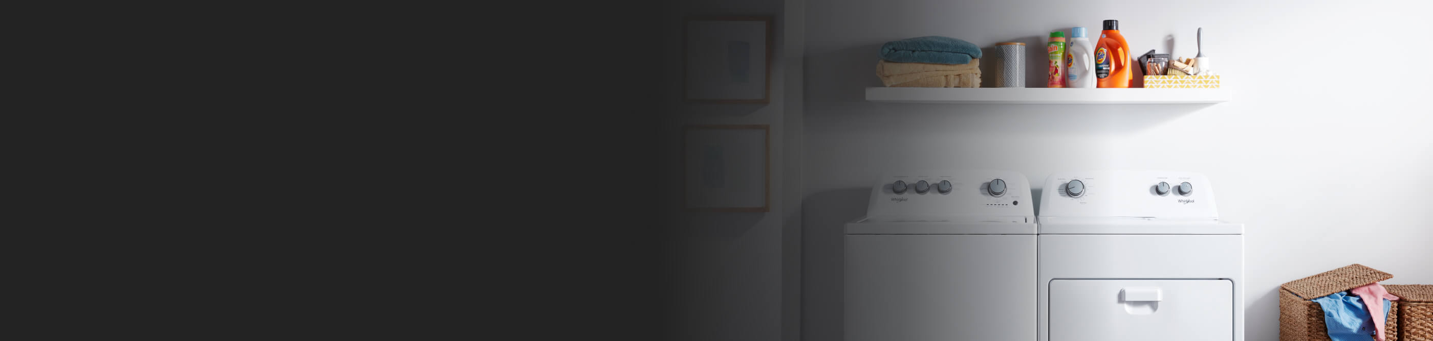 Whirlpool® Washer and Dryer in a laundry room
