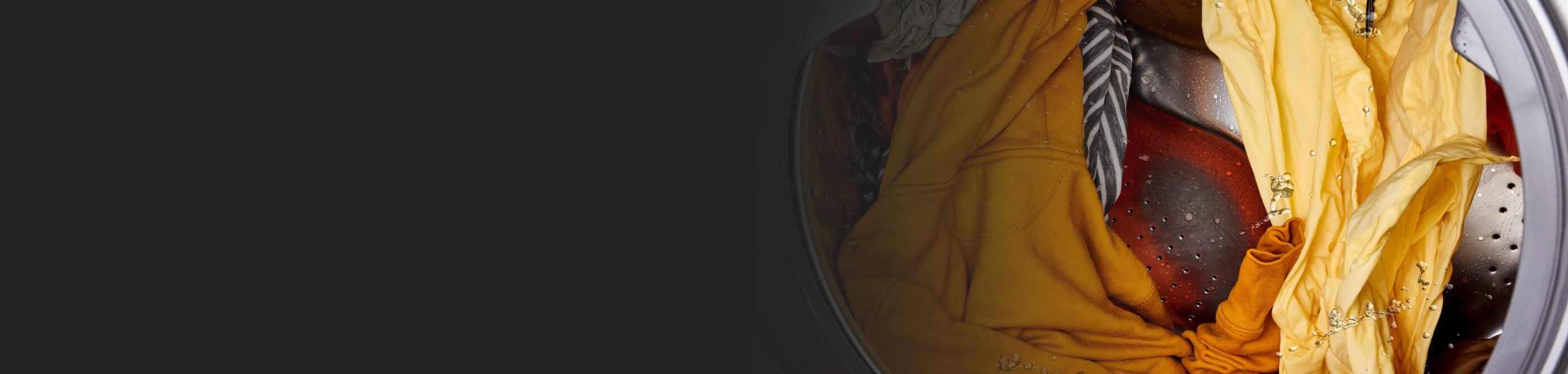 Clothes tumbling in a washer drum