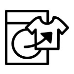 Shirt coming out of washer icon