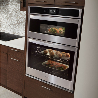 Stainless steel combination wall oven