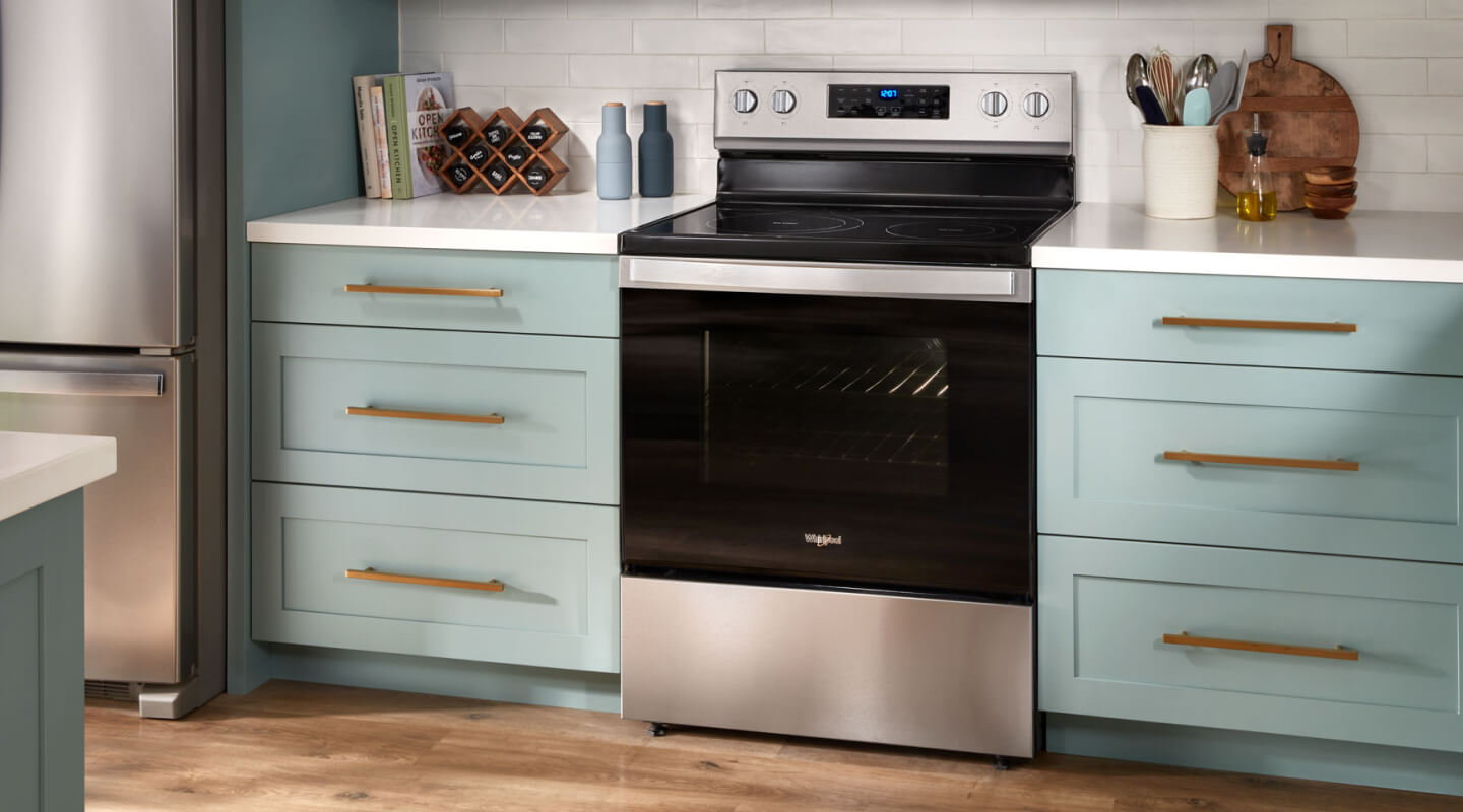Whirlpool® Electric 5-in-1 Air Fry Oven inside kitchen