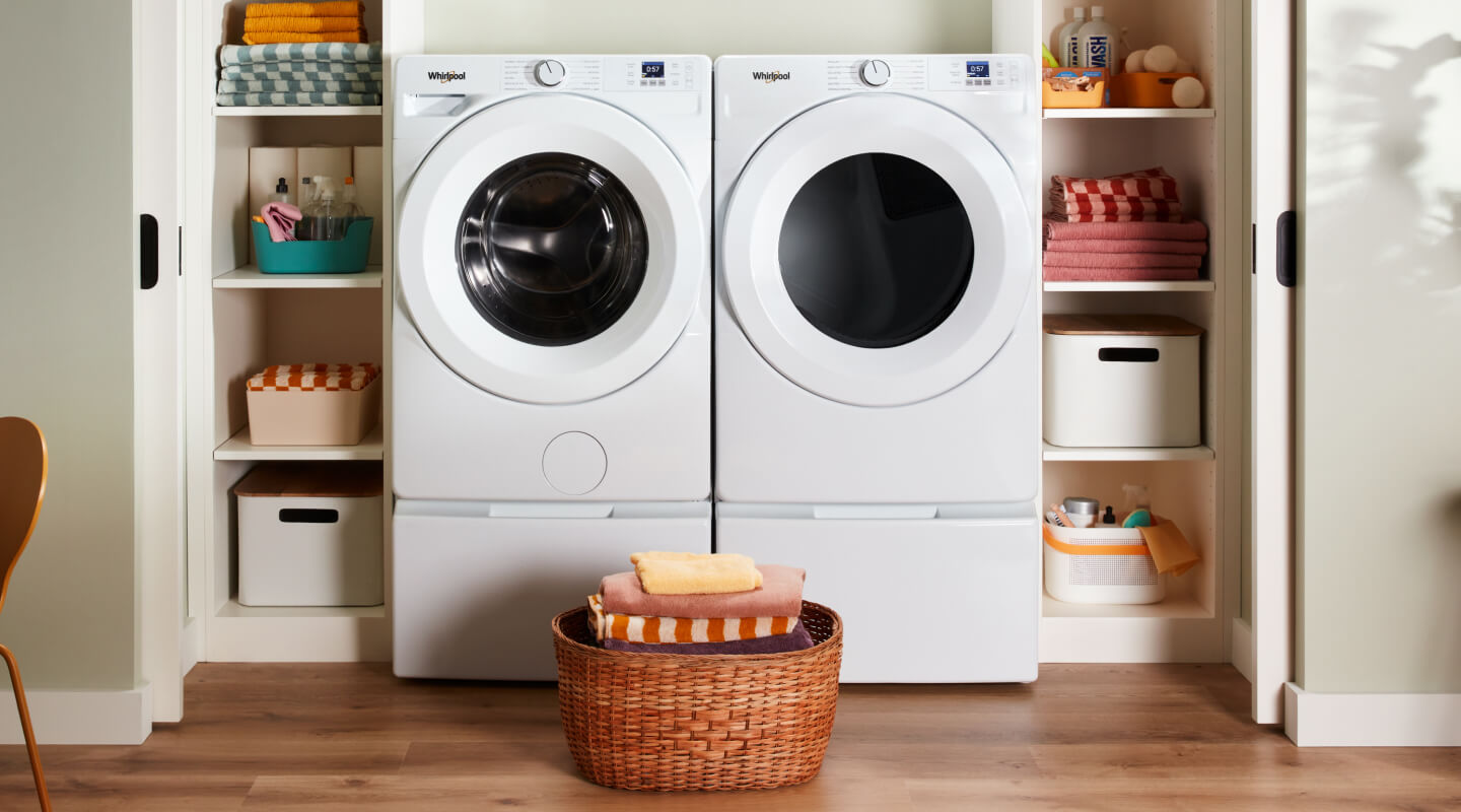 White Whirlpool® Front Load Washer and Dryer Set