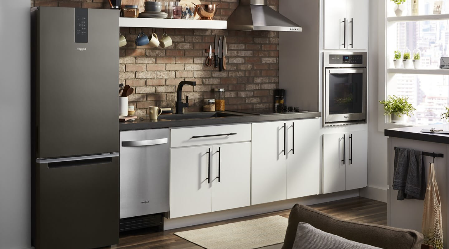 A Whirlpool brand 33-inch wide Bottom-Freezer Refrigerator A Whirlpool brand 33-inch wide Bottom-Freezer Refrigerator