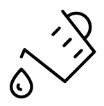 Measuring cup with liquid drop icon