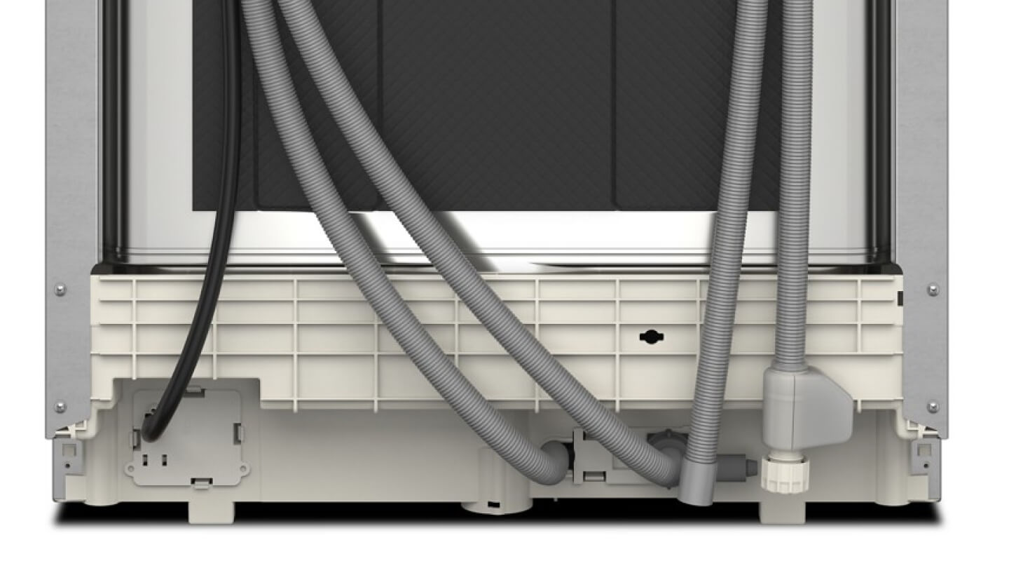 A closeup of a dishwasher drain hose A closeup of a dishwasher drain hose