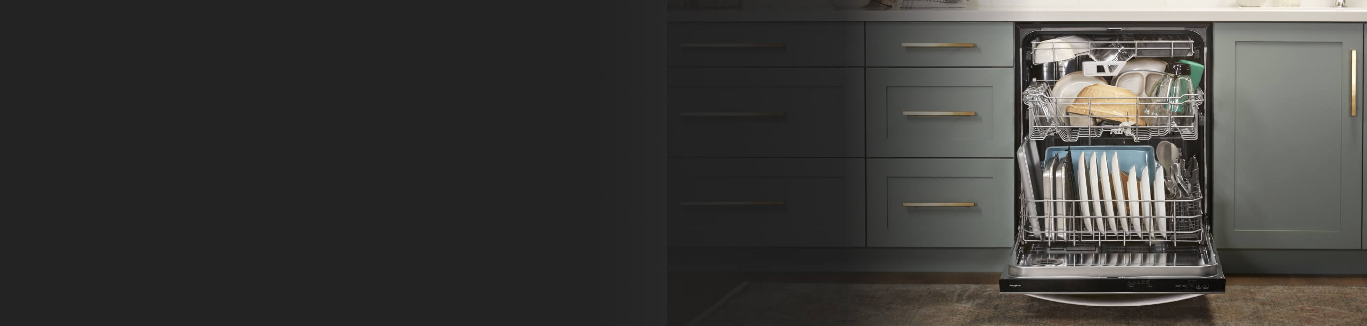 Open three rack dishwasher