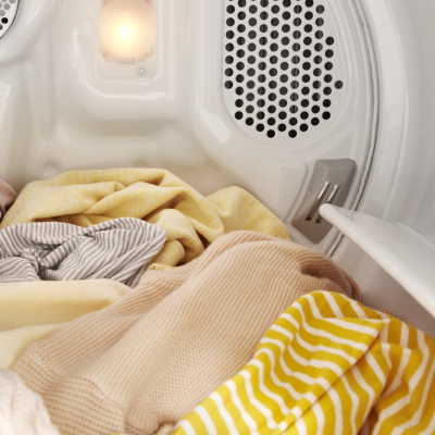 Dry clothes sitting inside the dryer