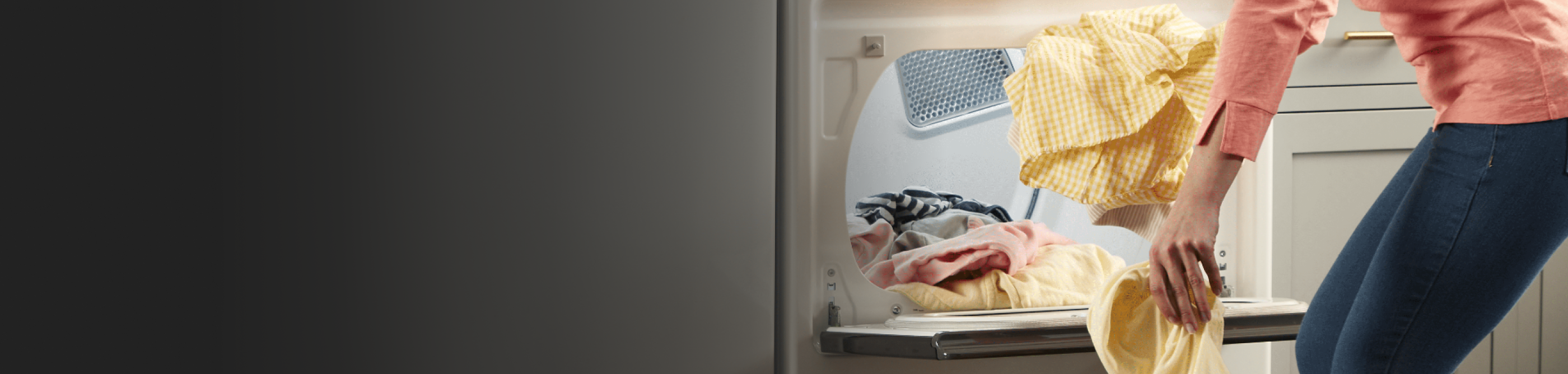 Person unloading dryer