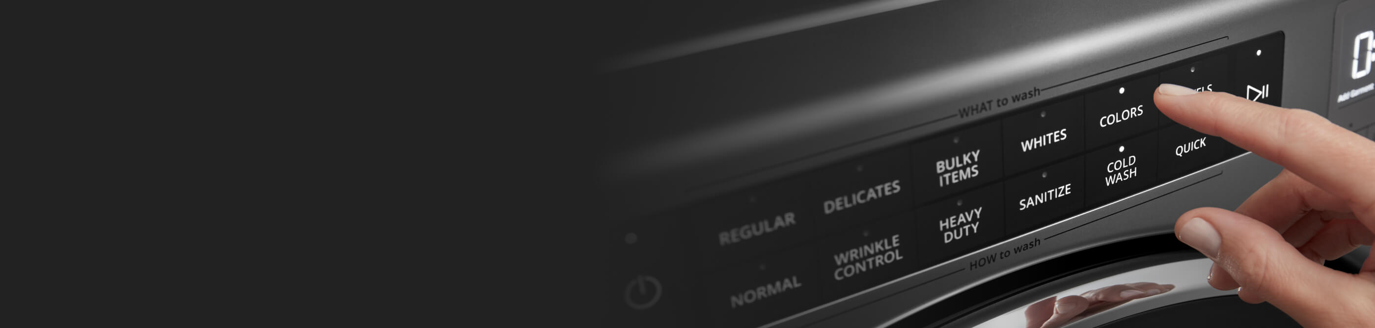 A washing machine control panel