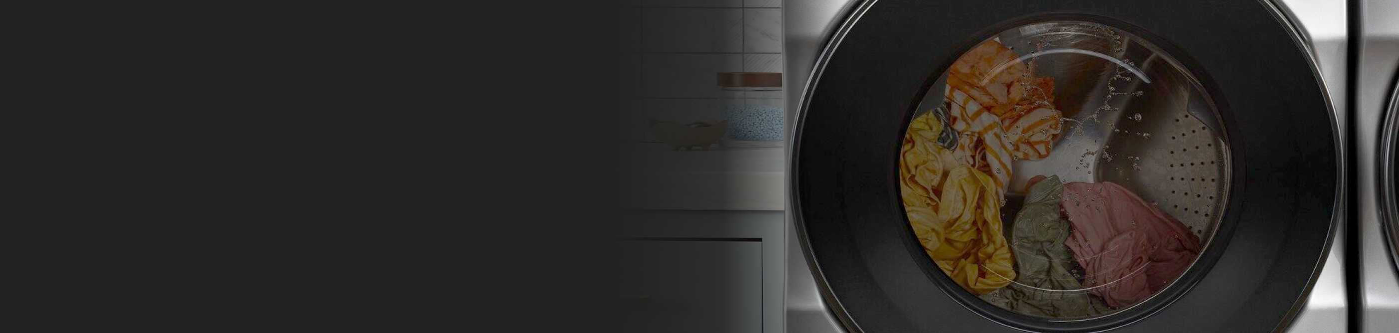 Laundry inside a front load washing machine