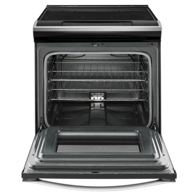 Image of an open gas oven