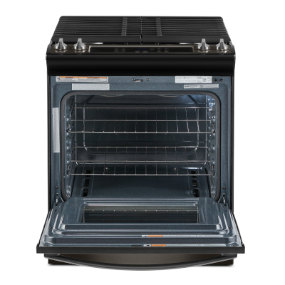 Image of an open electric oven