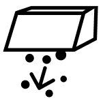 Exterior dryer vent with arrow to remove lint icon.