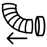 Dryer vent being removed from wall vent icon.